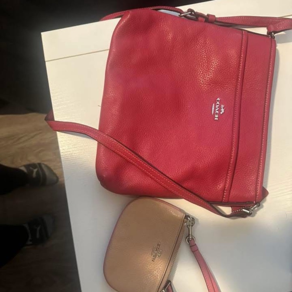 Coach Vibrant Pink/Tan Crossbody Bag